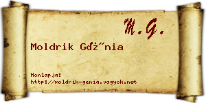 Moldrik Génia névjegykártya